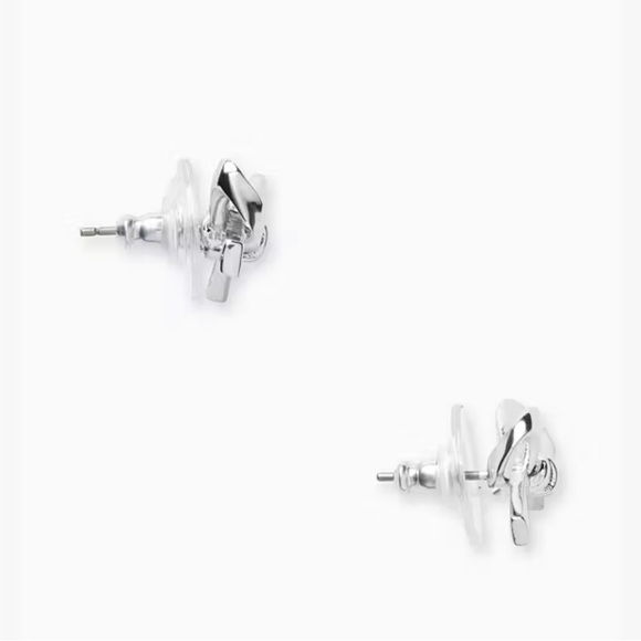 NWT Kate Spade Silver Bow Earrings - Picture 3 of 3